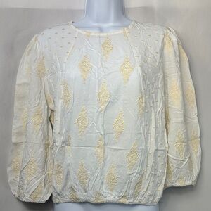 Cato White and Cream Patterned Blouse